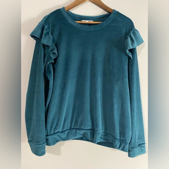Lauren Conrad - Teal Ruffle Sleeve Sweater - Picture 3 of 8